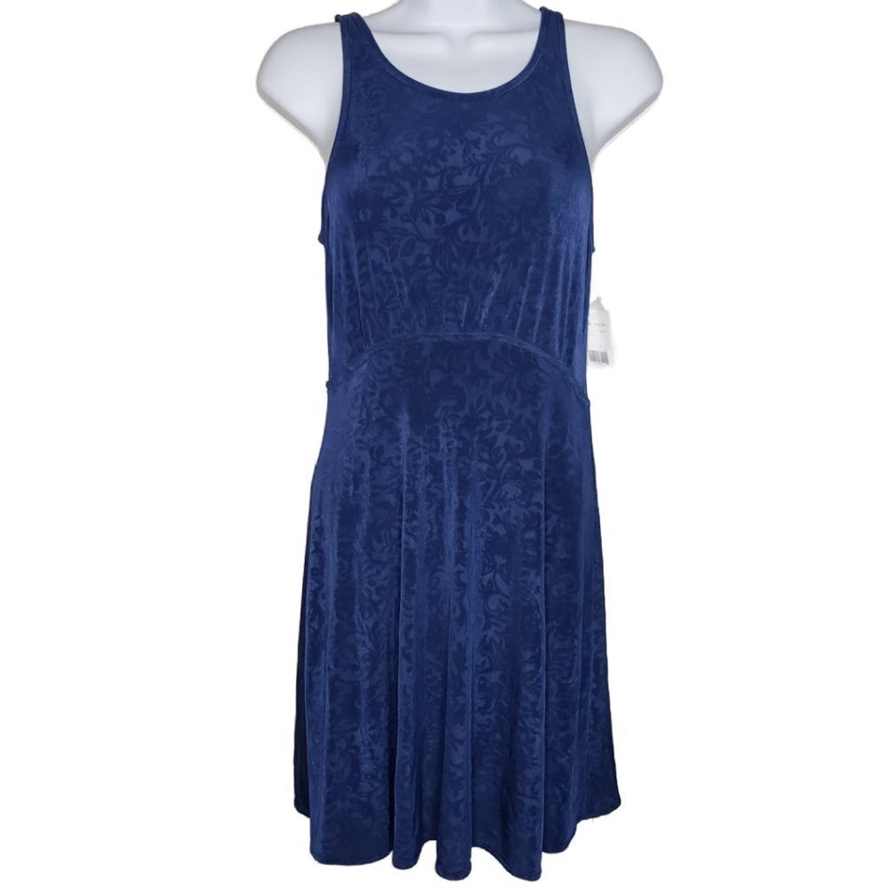 Free People Women's Navy Lady Jane Stretch Dress w/Lace Open Back Sz XS (1176)